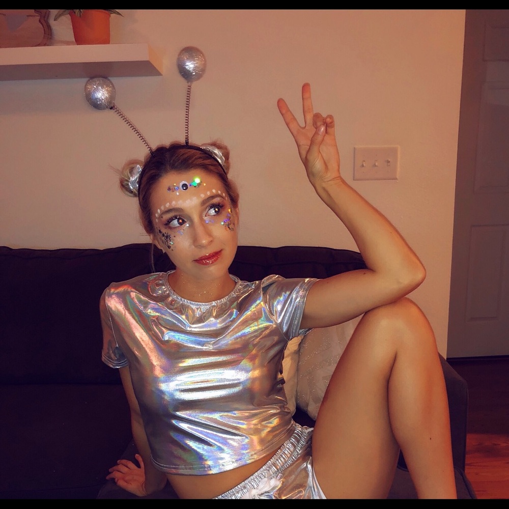 Silver Metallic Rave Outfit